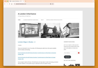 Screenshot of the A London Inheritance website, featured in a WordPress support case study by Toast Support